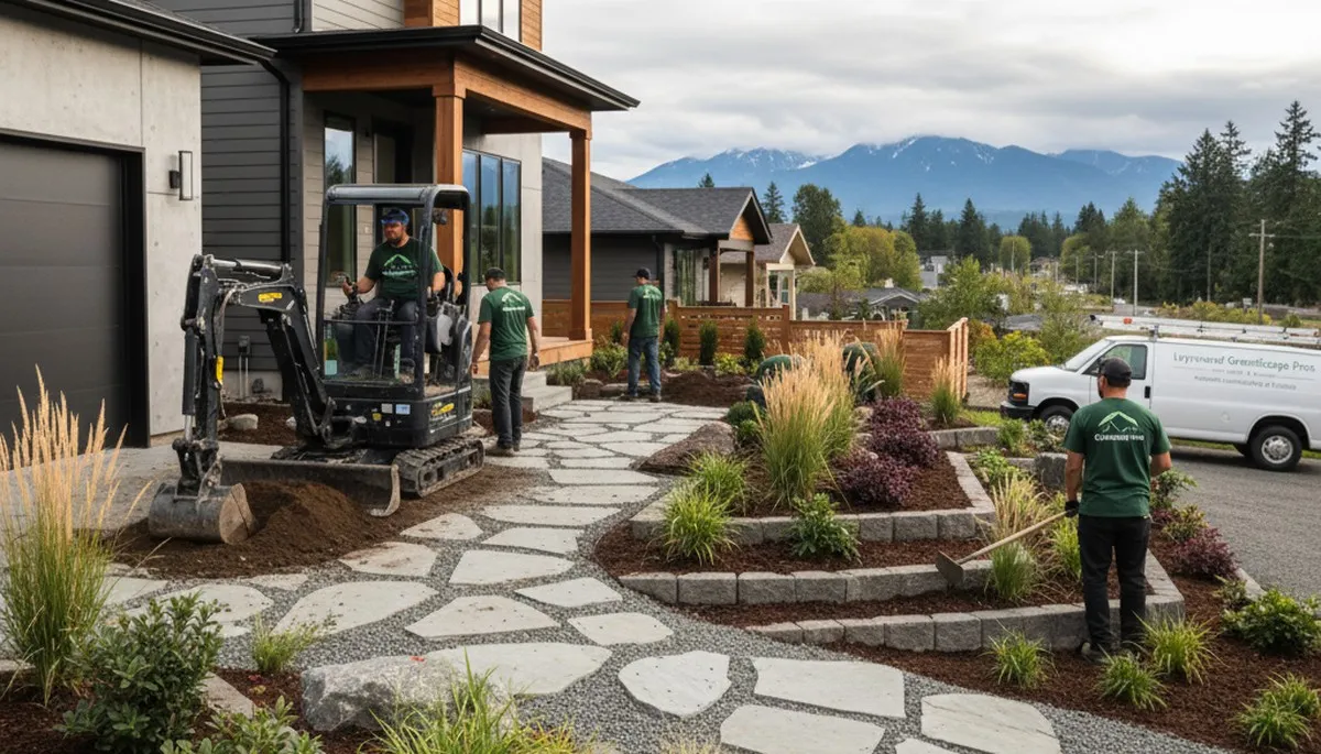 Bellevue, WA landscaping crew providing professional lawn care and yard maintenance services